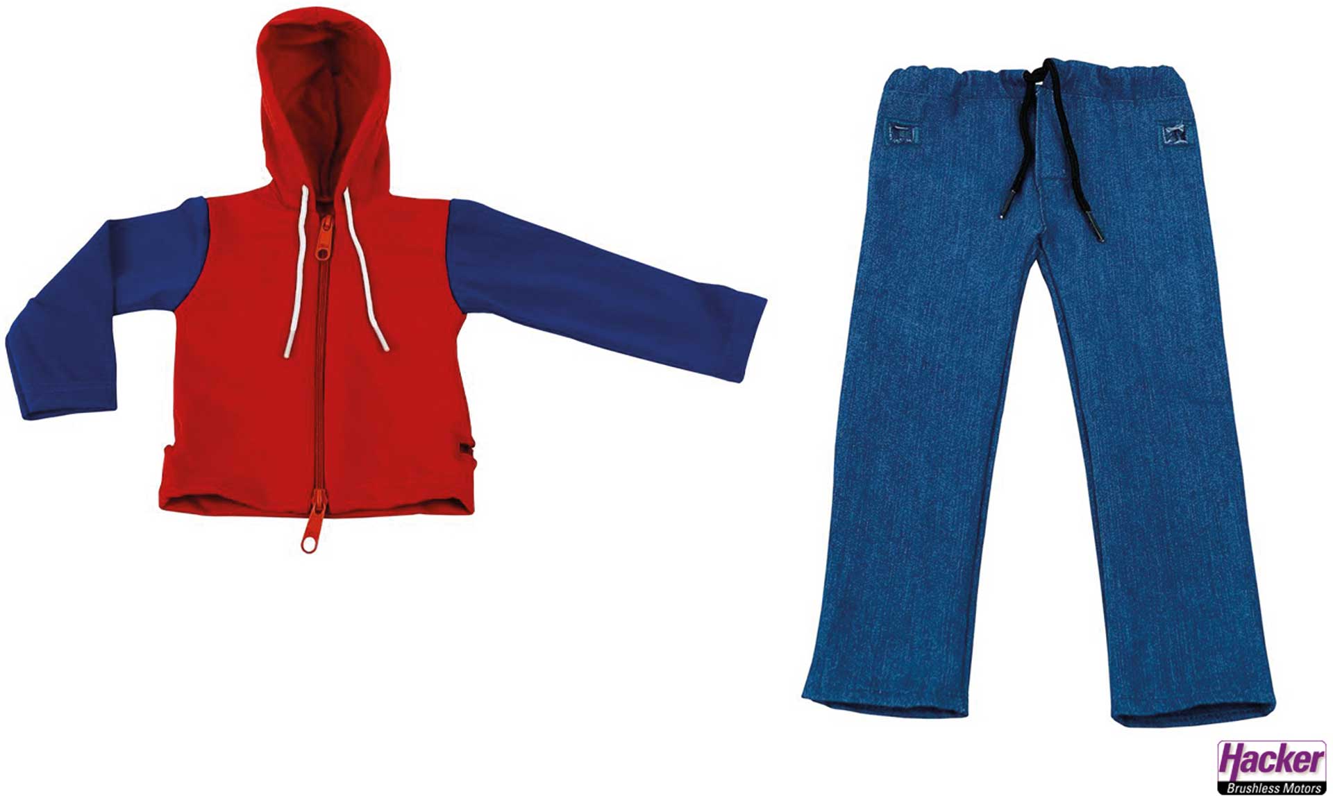 PARA-RC Hoody red, blue arms with jeans 1:3