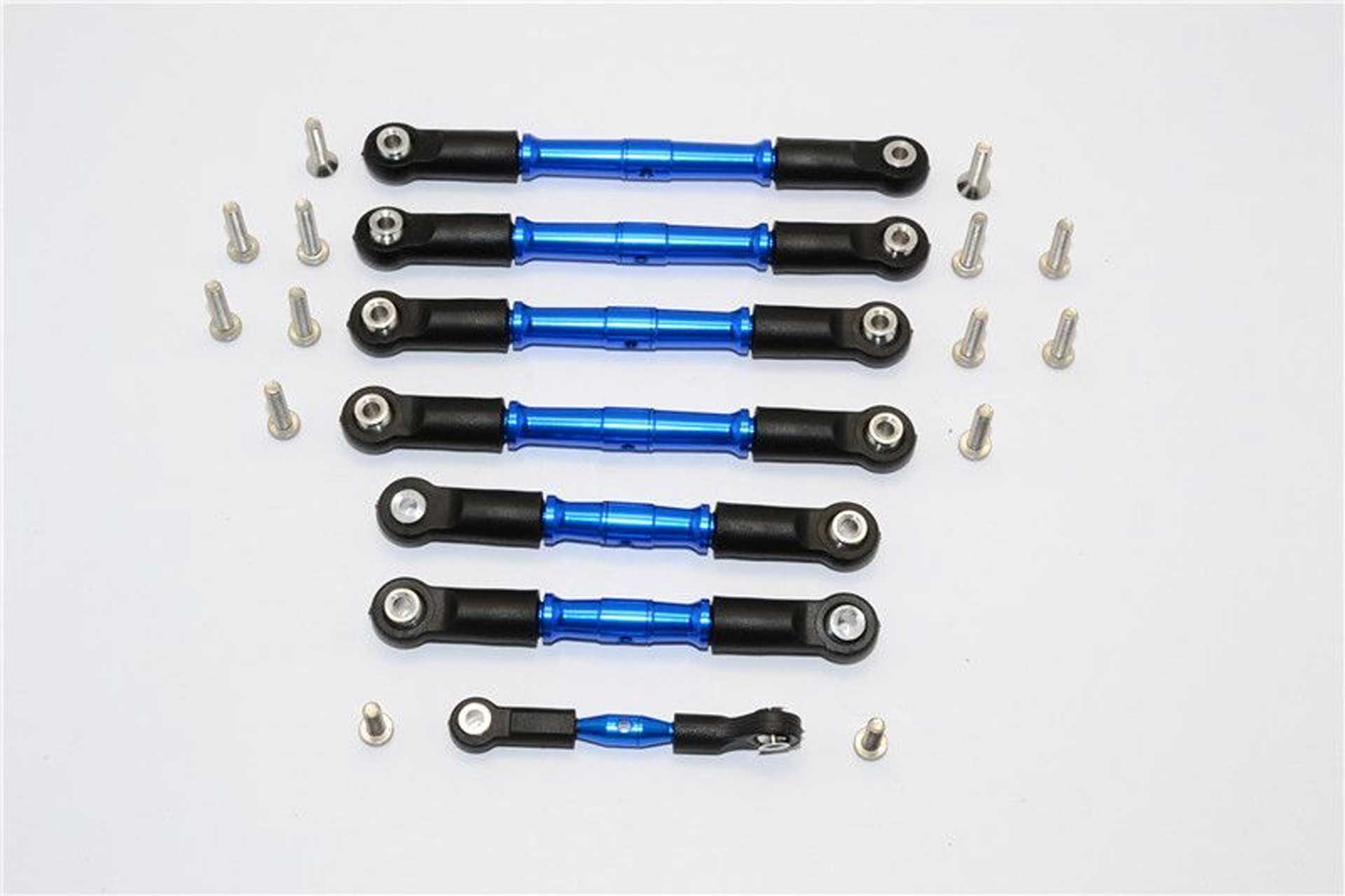 GPM Aluminium Spurstangen Set blau (7 Stk.) TRX Slash 4x4 LCG, Stampede 4x4