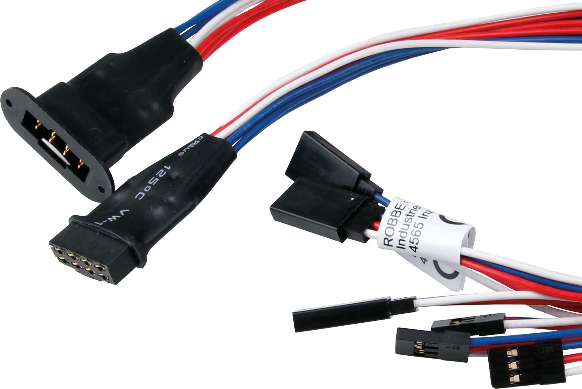 Robbe Modellsport Jeu de câbles pour 3 servos MPX 8 broches Système de fiche à courant fort sur Futaba 300mm 22AWG/0,32²mm 1 jeu