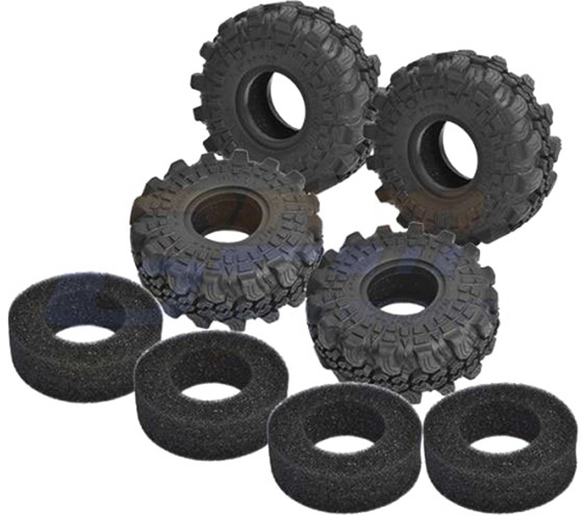 GPM Rubber tires 1.0 with inserts 60x25mm (4) TRX-4M, SCX24