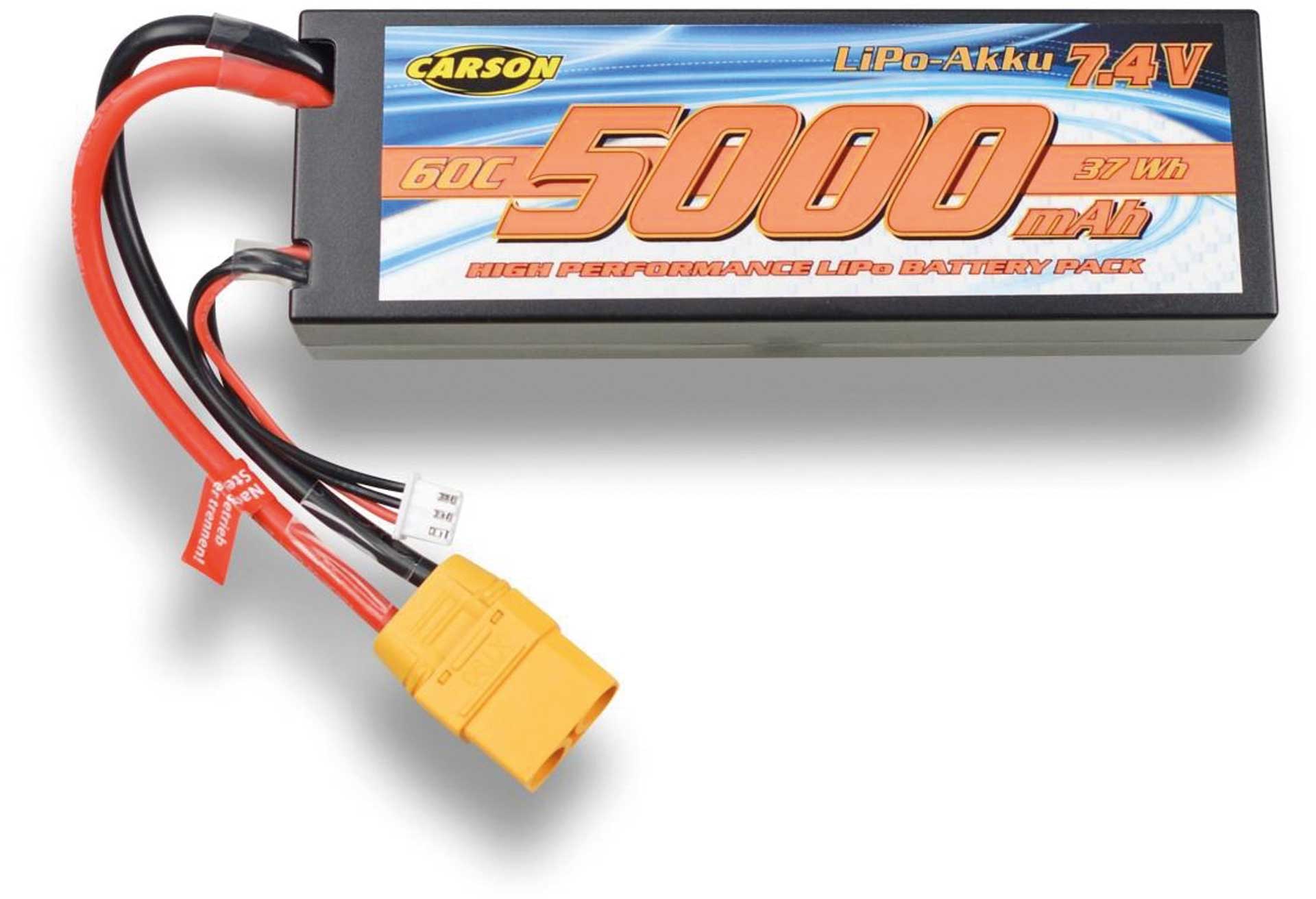 CARSON 7,4V/5000mAh 60C LiPo Akku XT90