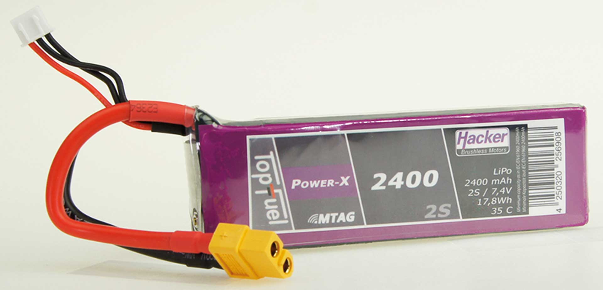 HACKER Topfuel LiPo 35C Power-X 2400mAh 2S 7,4V MTAG XT-60