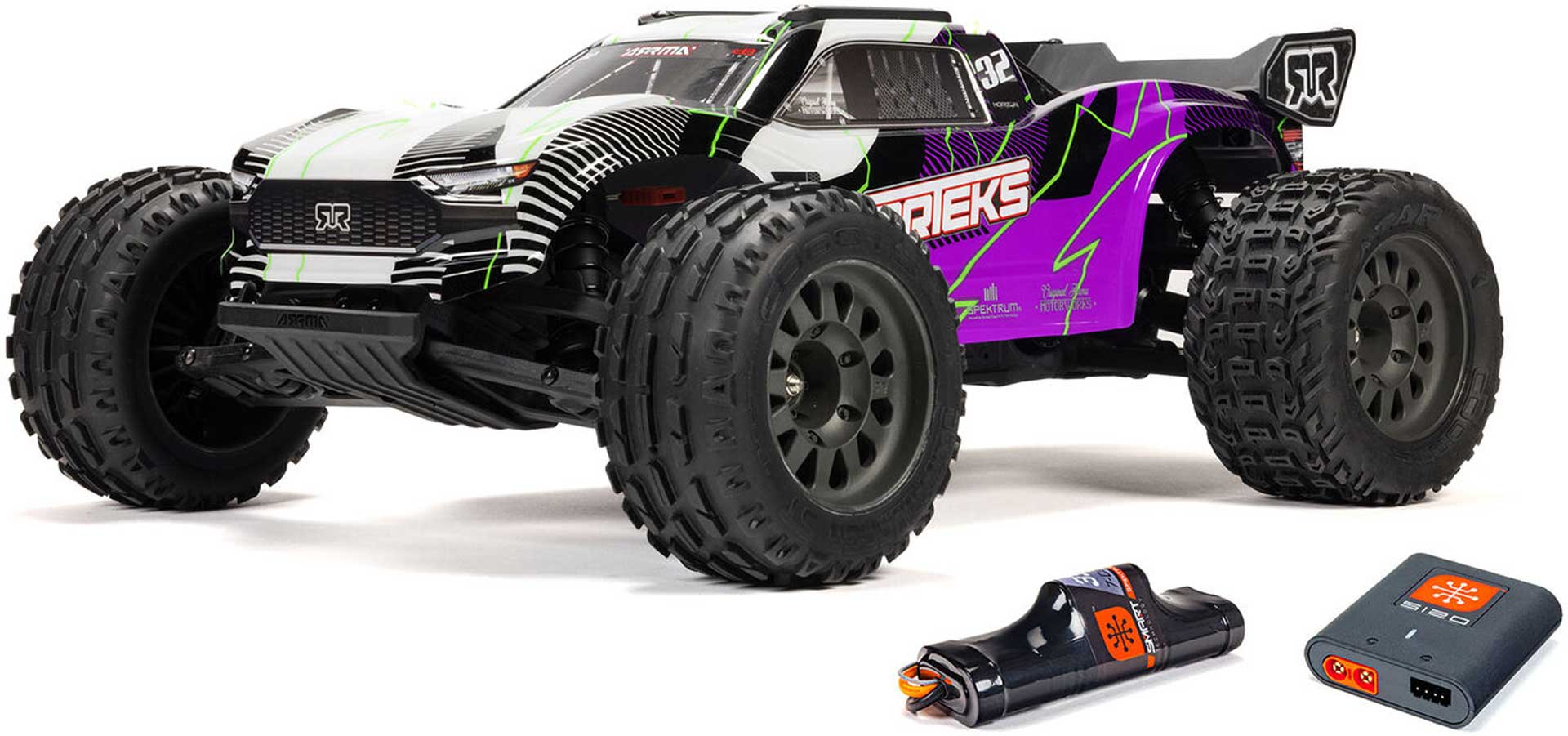 ARRMA VORTEKS MEGA 550 2WD Stadium Truck RTR mit Akku und Ladegerät Lila 1/10