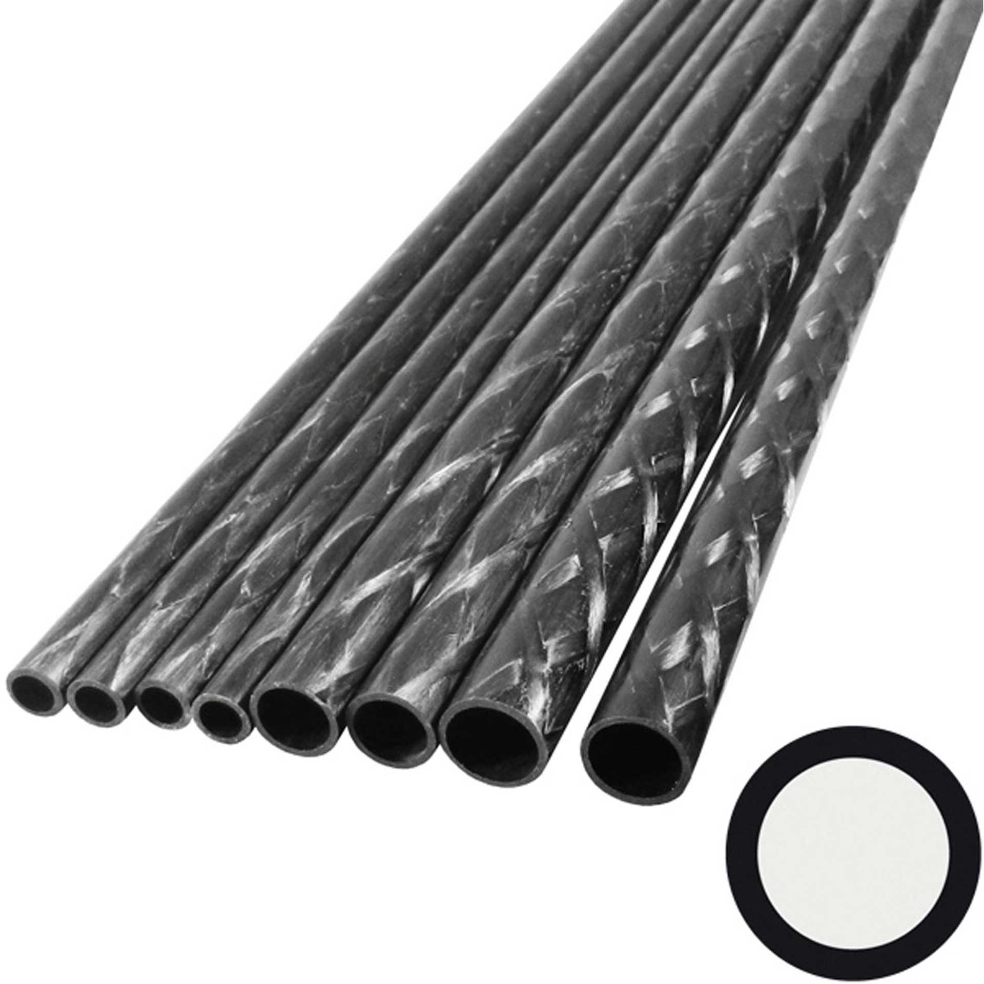 CFK-Rohr 6,0 x 4,0 x 1000mm Carbon