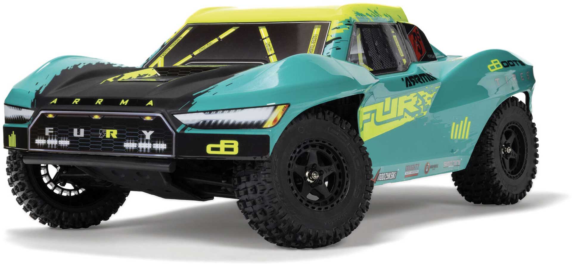 ARRMA FURY 223S BLX Brushless 1/10 2WD Short Course Truck RTR avec DSC, vert