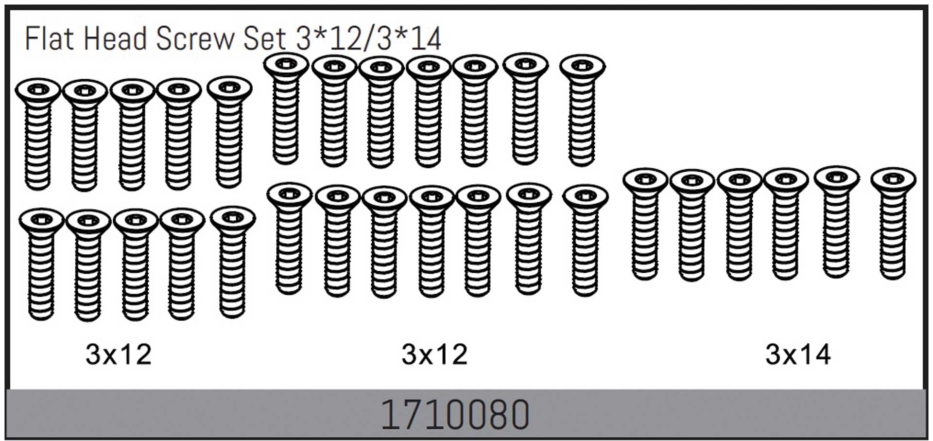 Absima Mamba 7: Senkkopfschraubenset 3*12/3*14