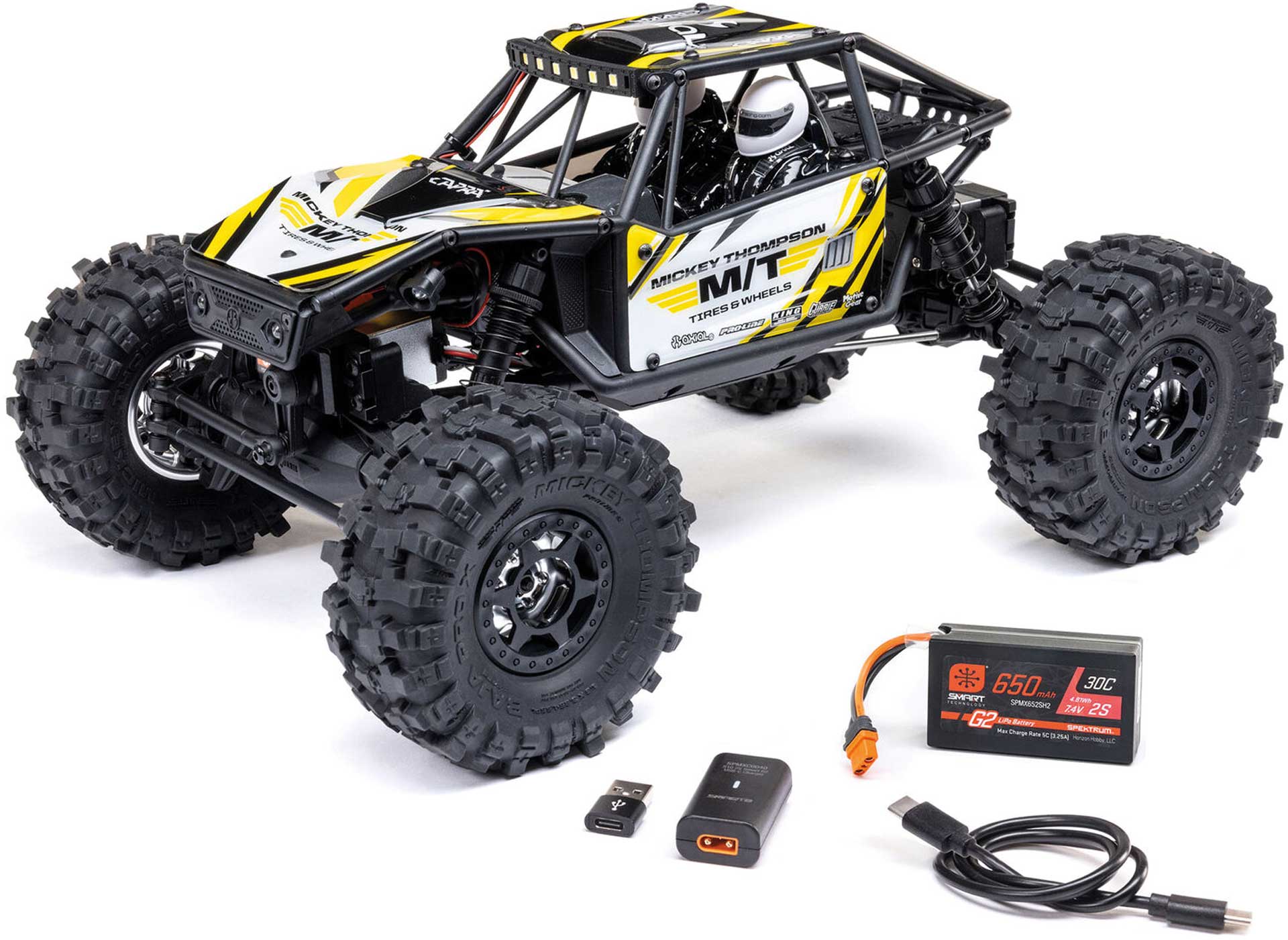 AXIAL UTB18 Capra 4WS 1/10 4WD Trail Buggy RTR inkl. Akku und Ladegerät, gelb