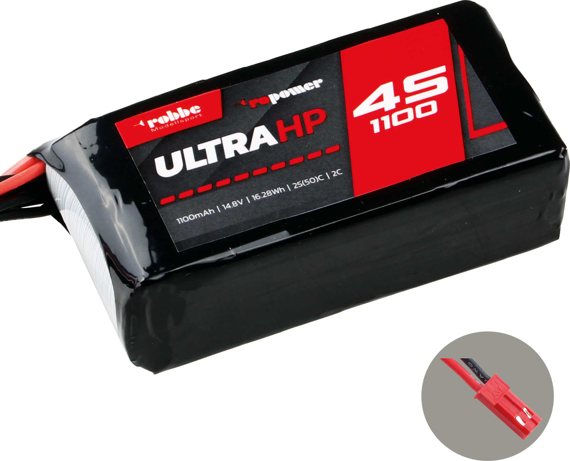 Robbe Modellsport RO-POWER ULTRA HP 1100MAH 14,8 VOLT 4S 25(50)C LIPO BATTERY , BEC PLUG