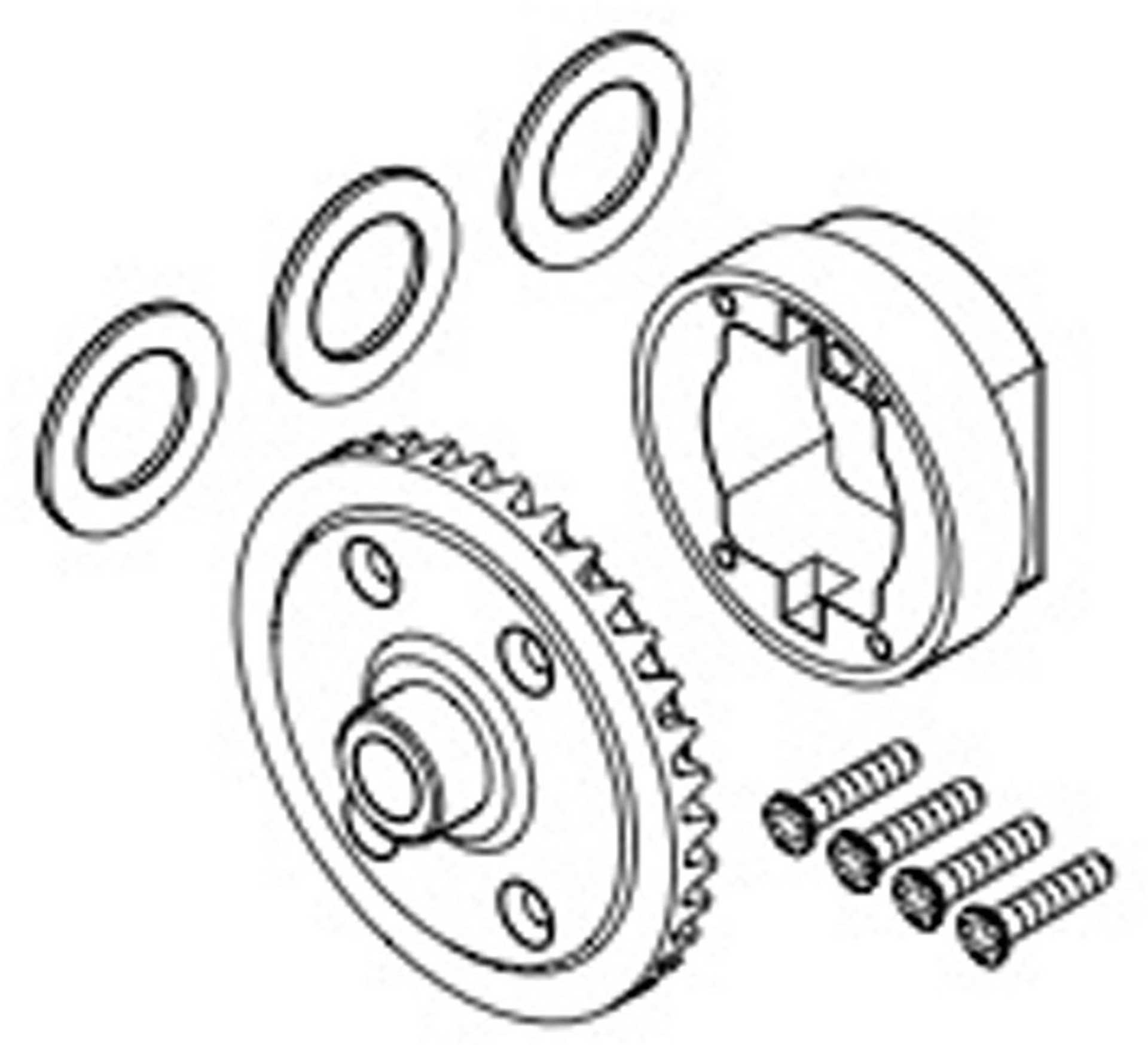 SWORKZ FOX44 DIFFERENTIAL BODY  & CROWN GEAR