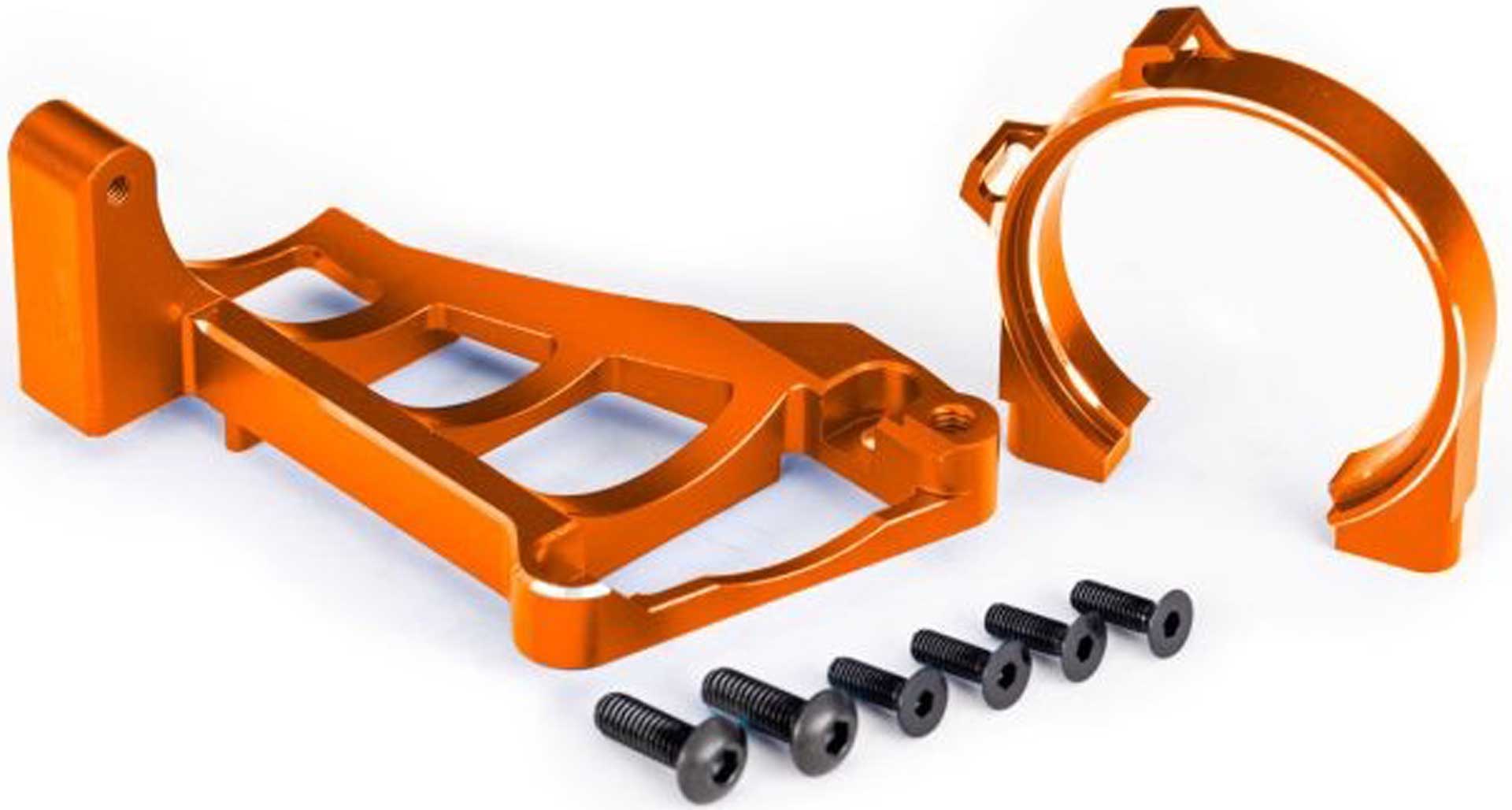 TRAXXAS Motorhalter Alu orange für TRX3461 Maxx, Hoss, Stampede 4x4 V2