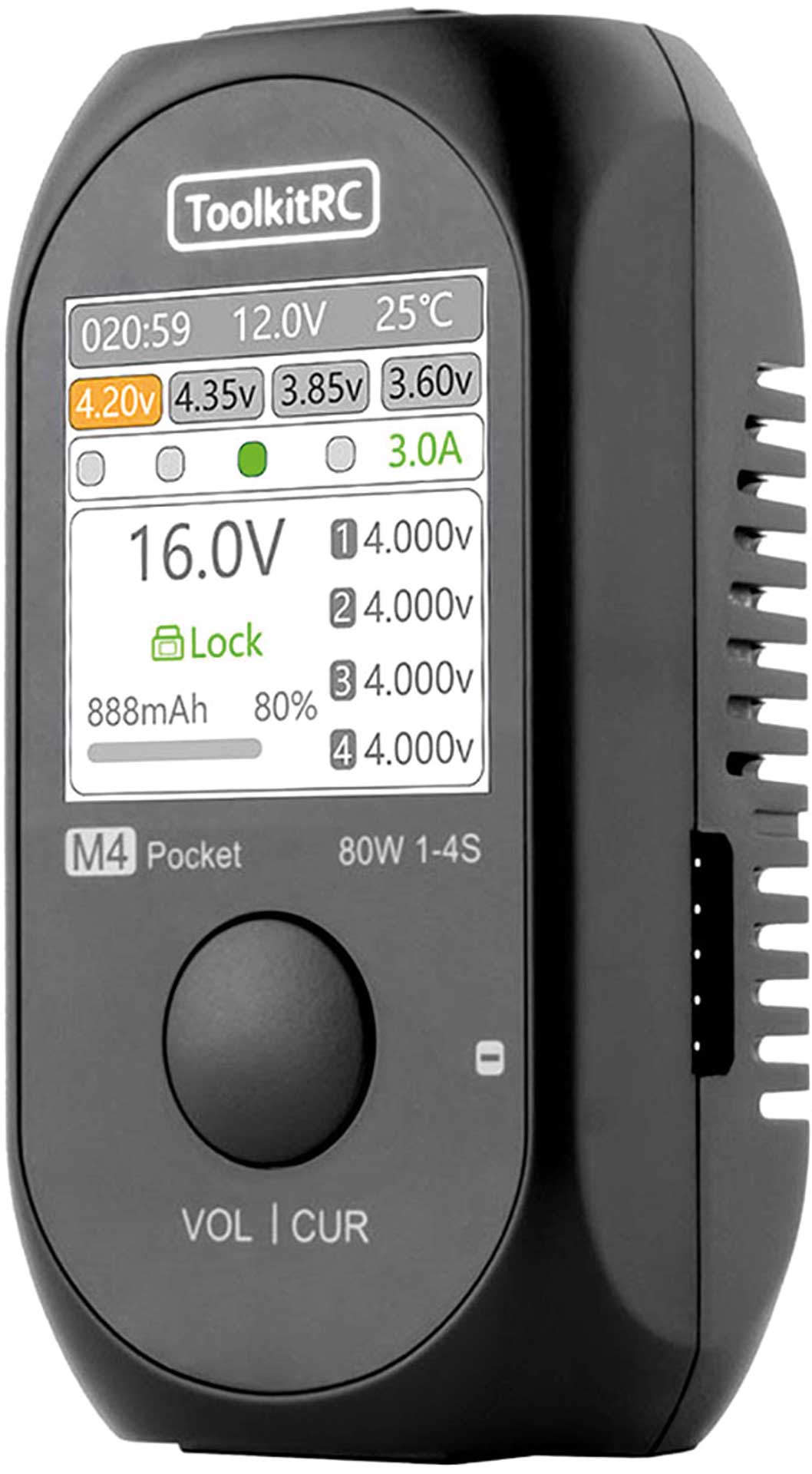 ToolkitRC M4 Pocket LiPo 1-4S 5A Ladegerät DC 7-25V USB-C
