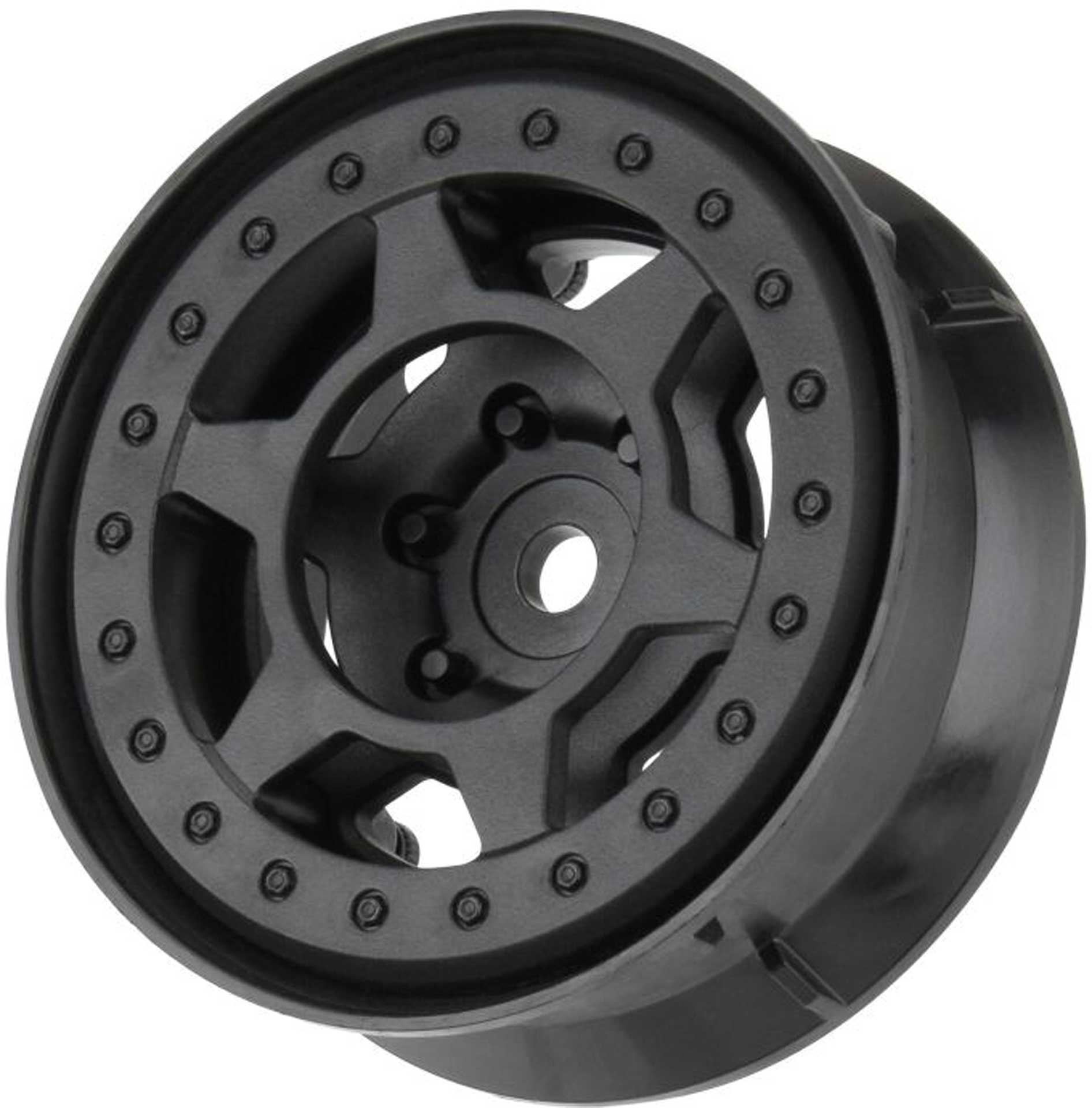 PROLINE HOLOCOMB 1.9 BLACK PLASTIC INTERNAL BEAD-LOC V/H ROCK CRAWLER RIMS WITH 12MM HEXAGON