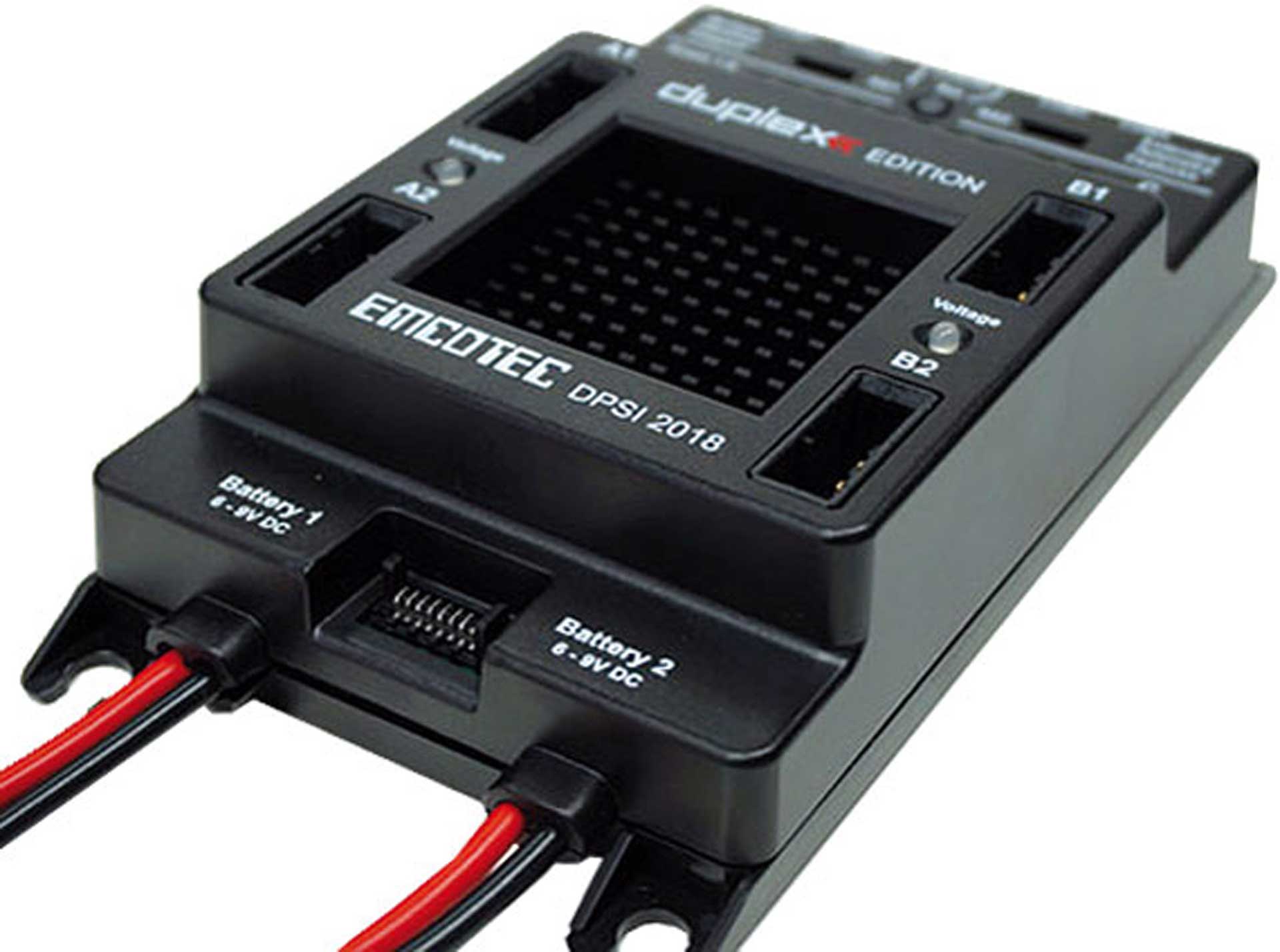 EMCOTEC DPSI 2018 DUPLEX EDITION BATTERY BACKER DUAL POWER SUPPLY AND RECEIVER CROSSOVER FOR BUS-SERVOS AND NORMAL SERVOS