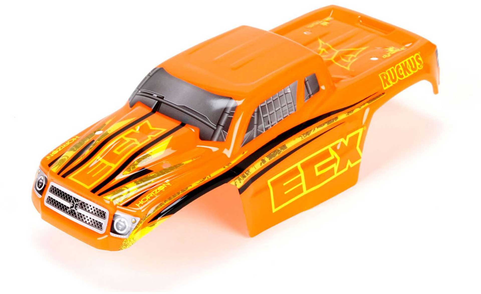 Carrosserie ECX 1:18 4WD Ruckus brodé, orange / jaune