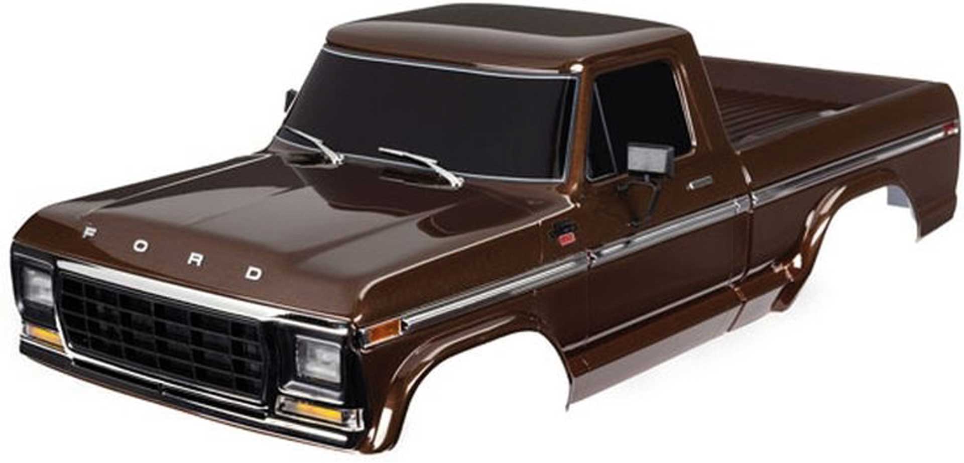 TRAXXAS Carrosserie 1979 Ford F-150 marron avec Pièces rapportées TRAXXAS TRX-4 High Trail (sans arceau de sécurité, ben. TRX9288)