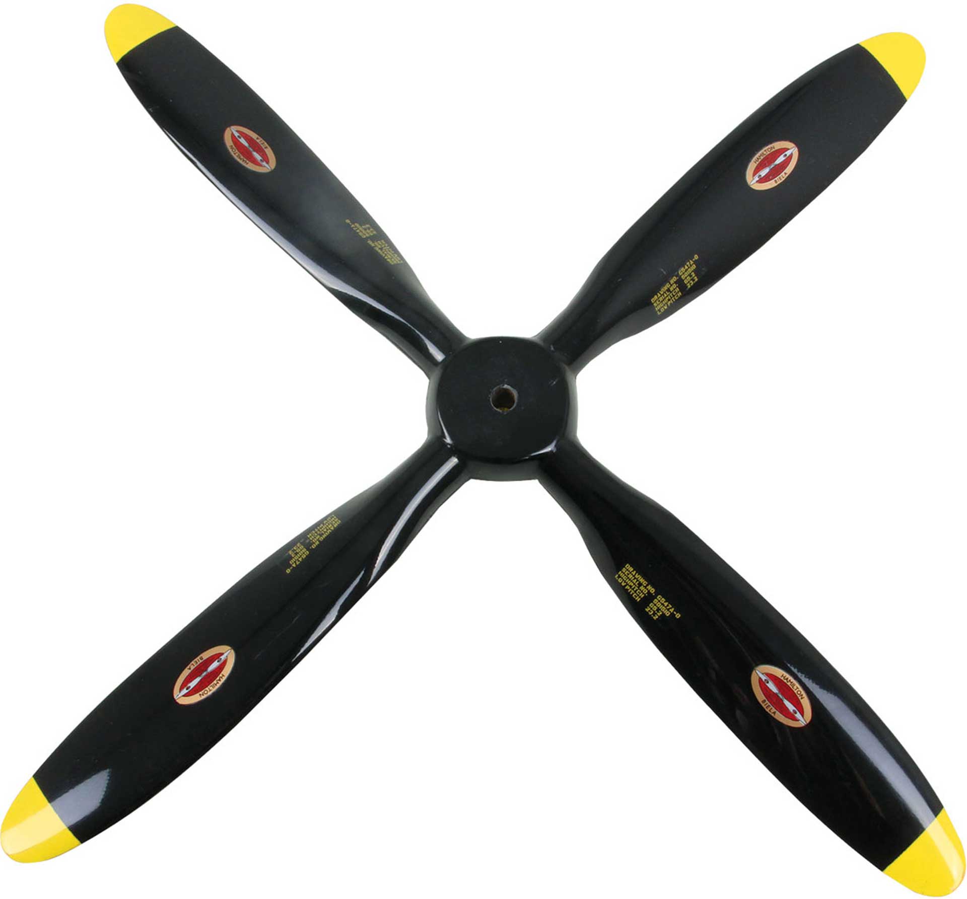 BIELA CARBON PROPELLER 4-BLADE 16/8 SEMI SCALE CORSAIR WITH ROUNDED BLADE TI