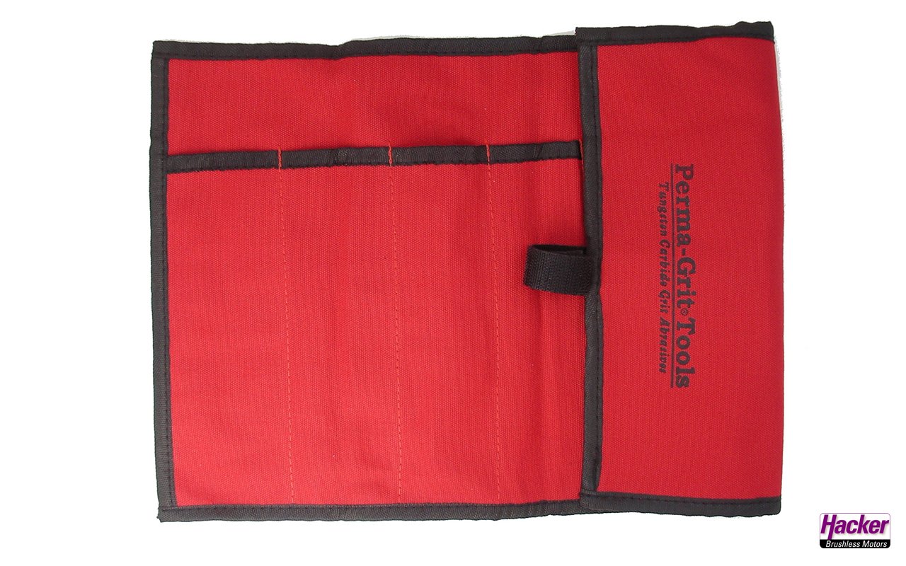 PERMA GRIT Tool roll bag red with 8 pockets