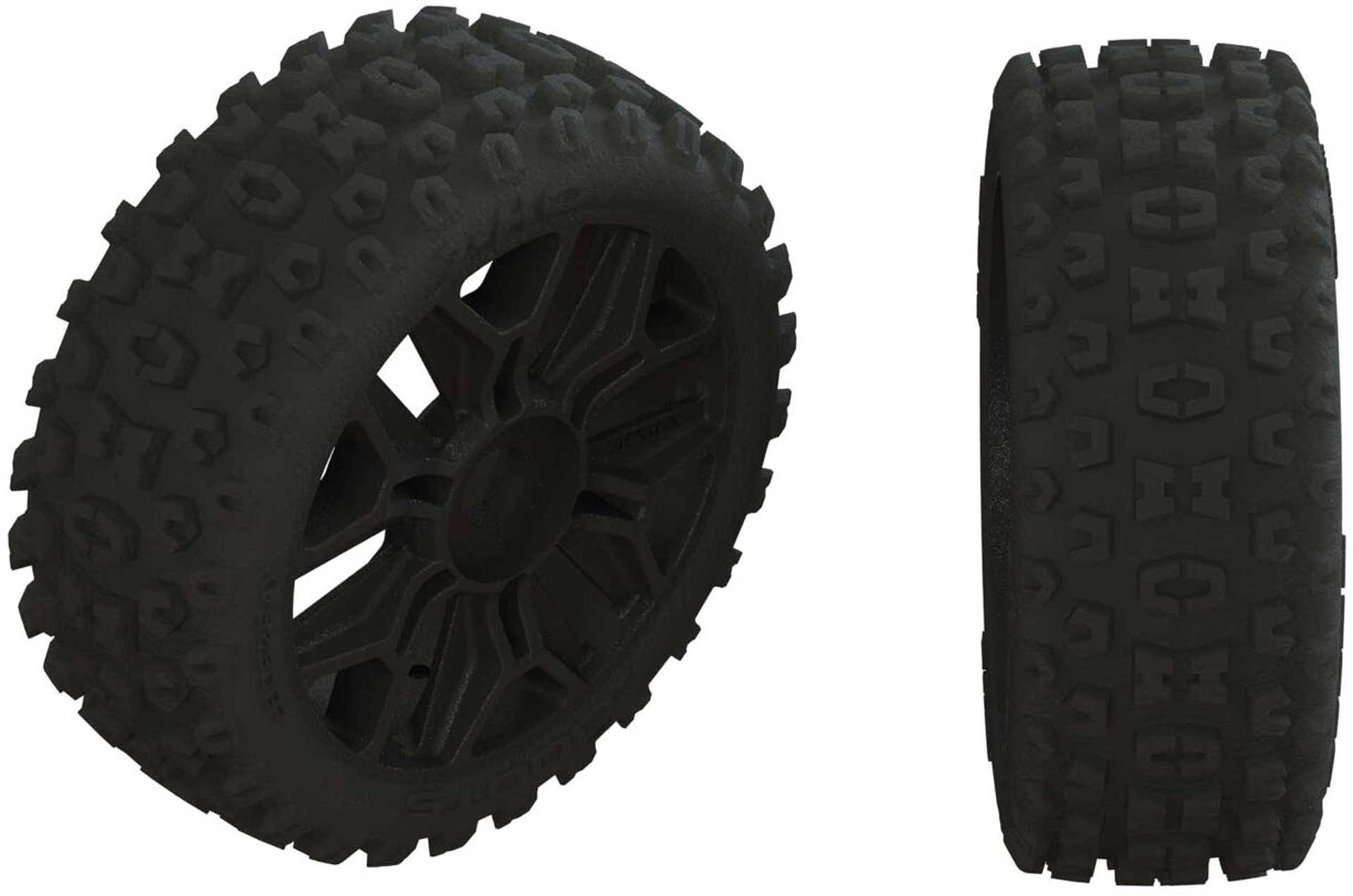 ARRMA Dboots '2HO' Tire Set Glued Gun Metal (2)