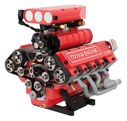 TOYAN FS-V800GCS 8-Cyl Methanol Engine 4-Stroke Kit