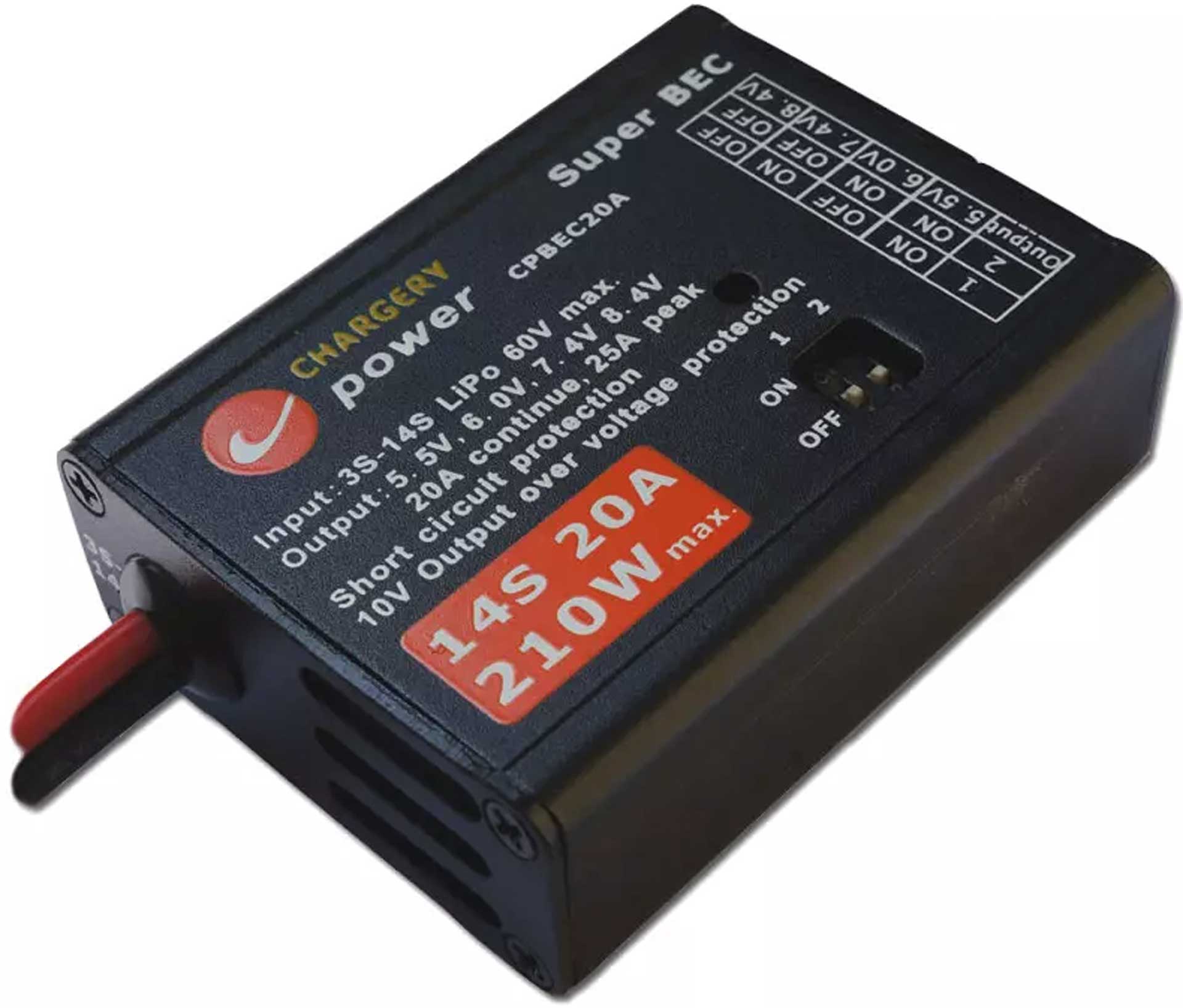 JUN-SI Chargery Super HV S-BEC 20A, 3-14S LiPo