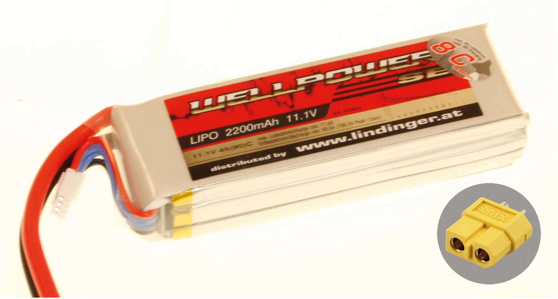 WELLPOWER LIPO AKKU SE V2 2200 MAH 11 1 VOLT 3S 45 80C CH8 XT 60