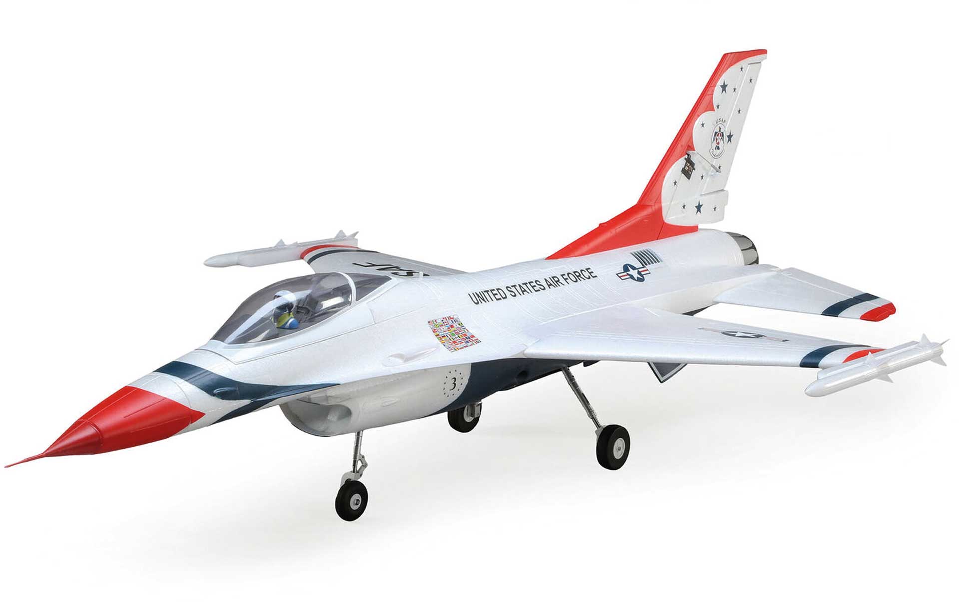 E-FLITE F-16 Thunderbirds 70mm EDF Jet BNF Basic avec AS3X et SAFE Select