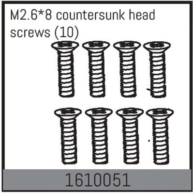 ABSIMA M2.6*8 countersunk head screws (10)