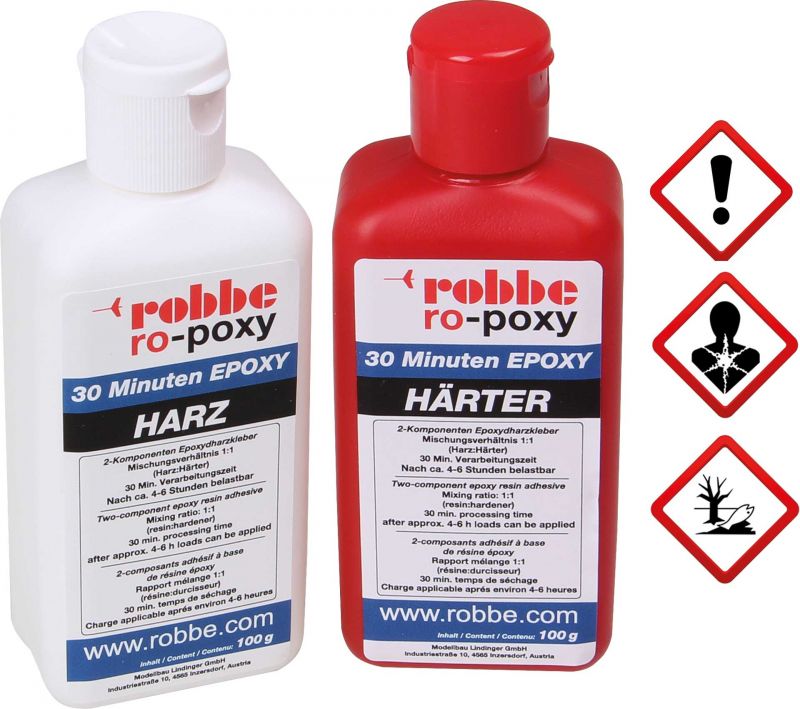 Robbe Modellsport RO-POXY 30 MINUTEN EPOXYDHARZKLEBER 200G JE 100G HARZ+HÄRTER