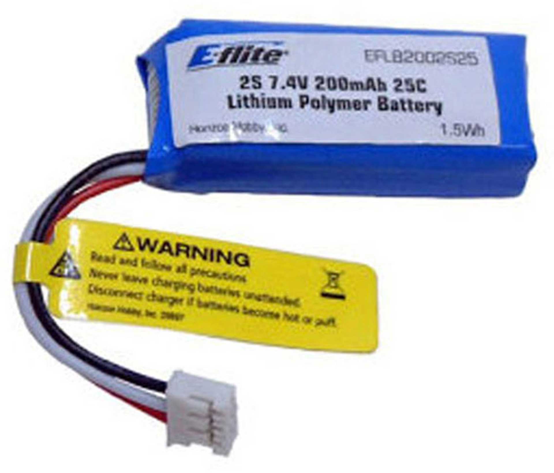 E-FLITE LIPO BATTERY  PACK 200 MAH 2S 7,4 VOLT 25C 26AWG