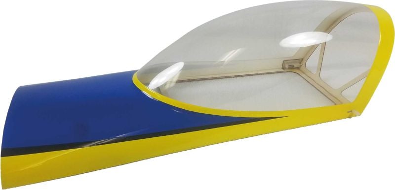 EXTREMEFLIGHT-RC KABINENHAUBE SLICK 580 74" GELB / BLAU