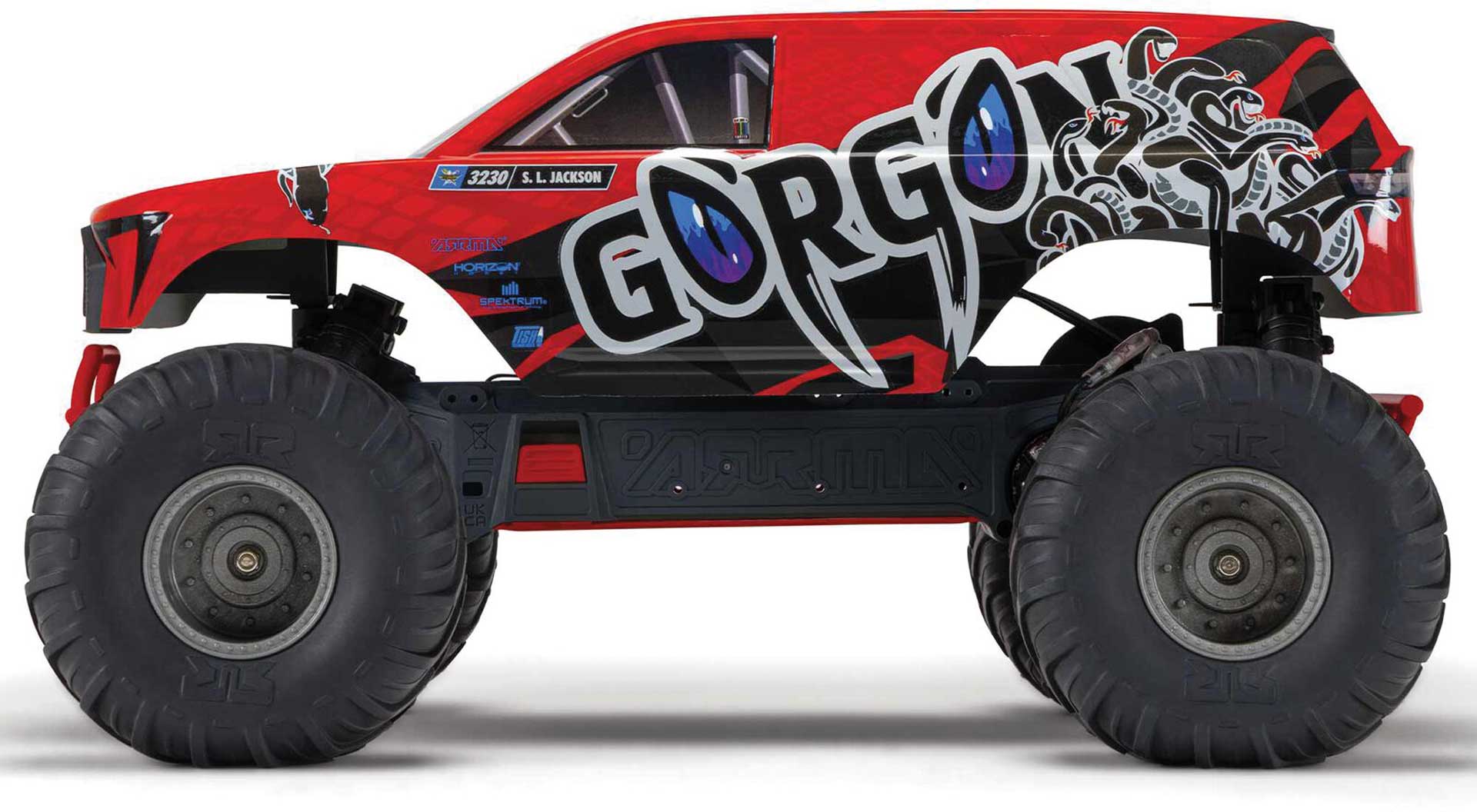 Arrma 1 10 Gorgon 4x2 Mega 550 Brushed Monster Truck Rtr Red With 