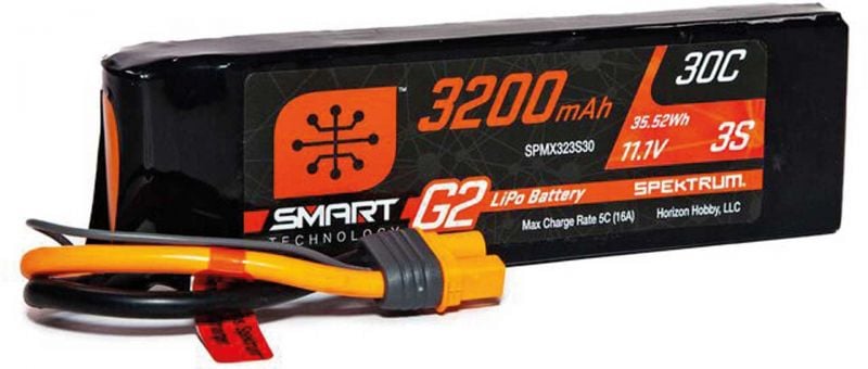 SPEKTRUM 3200mAh 3S 11.1V Smart G2 LiPo 30C; IC3