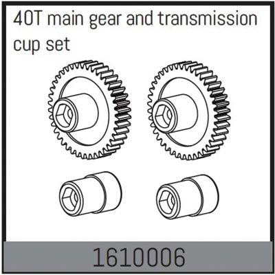 ABSIMA 40T main gear and gear shift set