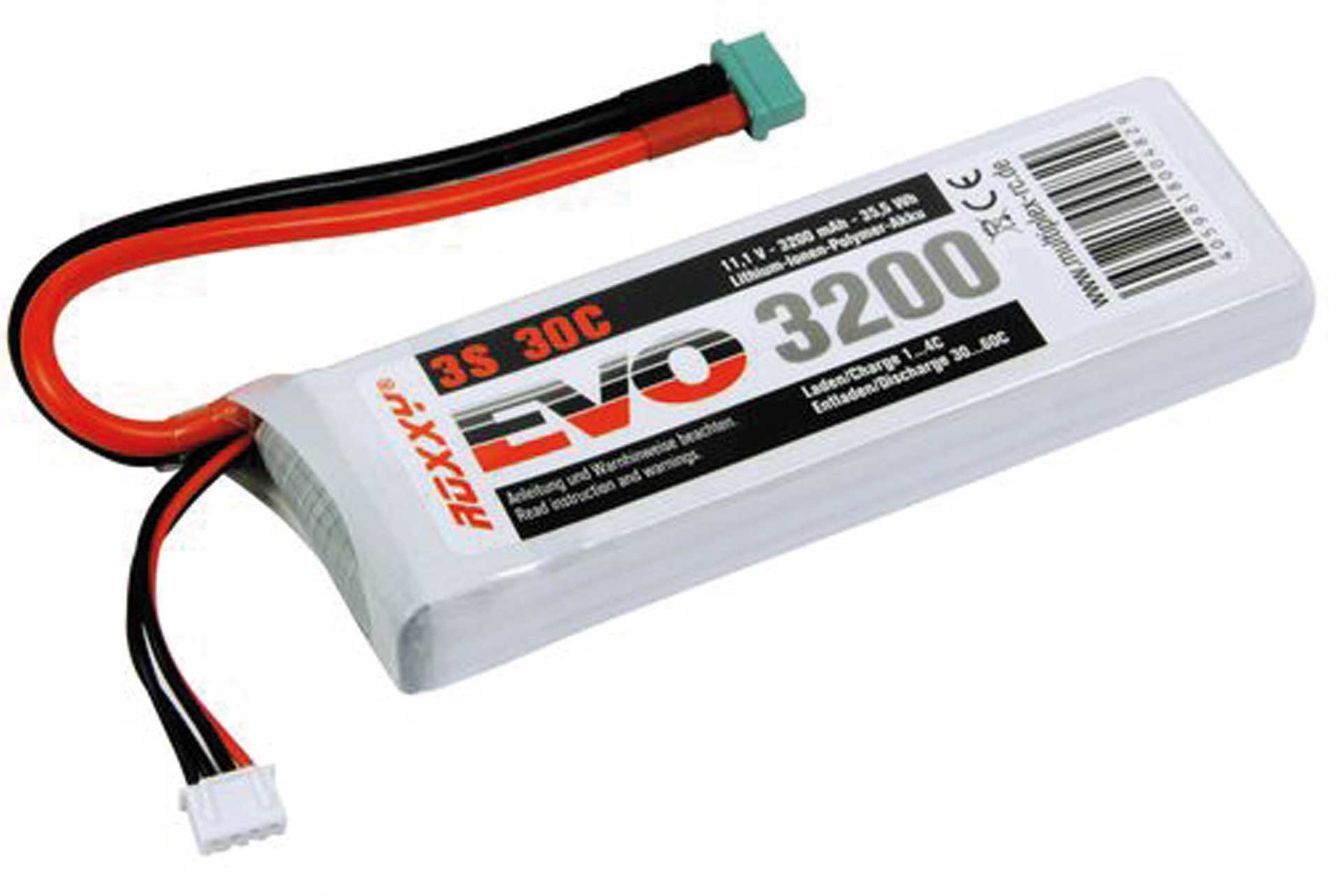 ROXXY EVO LiPo 3-3200M 30C 35,5Wh M Stecksystem