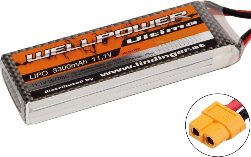 WELLPOWER LIPO AKKU ULTIMA 3300 MAH / 11,1 VOLT 3S 35/70C CH5/8 XT-60