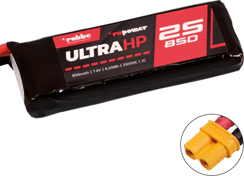 Robbe Modellsport RO-POWER ULTRA HP 850MAH 7,4 VOLT 2S 25(50)C LIPO AKKU XT-30