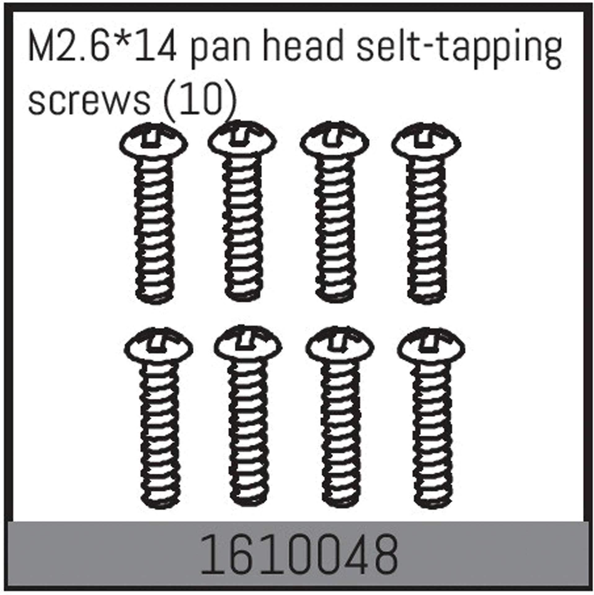 ABSIMA M2.6*14 pan-head tapping screws (10)