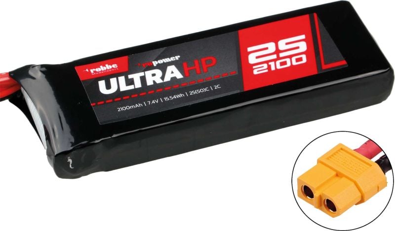 Robbe Modellsport RO-POWER ULTRA HP 2100MAH 7,4 VOLT 2S 25(50)C LiPo Akku