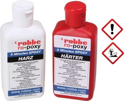 Robbe Modellsport RO-POXY 5 MINUTEN EPOXYDHARZKLEBER 200G JE 100G HARZ+HÄRTER