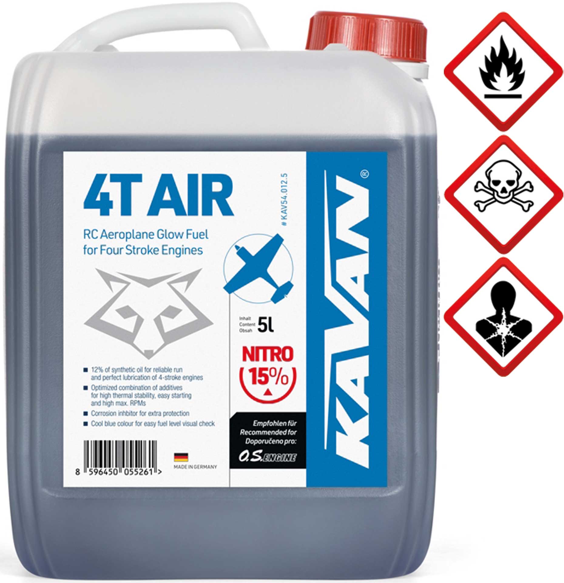 KAVAN 4T Air 15% nitro 5 Liter Kraftstoff, Sprit, Treibstoff für Glühzünder-Motoren