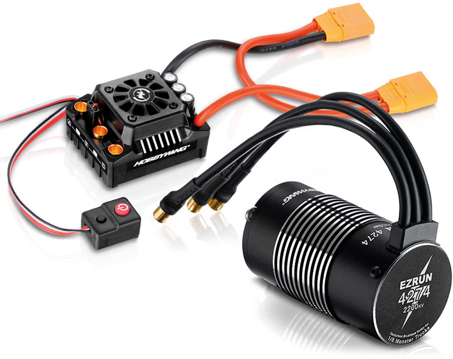 HOBBYWING EZRUN COMBO MAX8 150A 1/8TH COMBO T-CONNECTOR / MOTOR SL-4274-2200