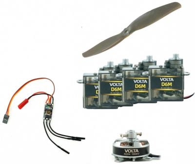 RC-Factory Accessory set Step 2 with servos, motor, Governor and propeller