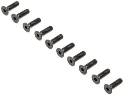 LOSI Flachkopfschrauben, Stahl, M4 x 14 mm schwarz oxidiert (10)