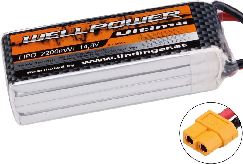 WELLPOWER LIpo Akku ULTIMA 2200 mAh / 14,8 Volt 4S 35/70C CH5/8 XT-60