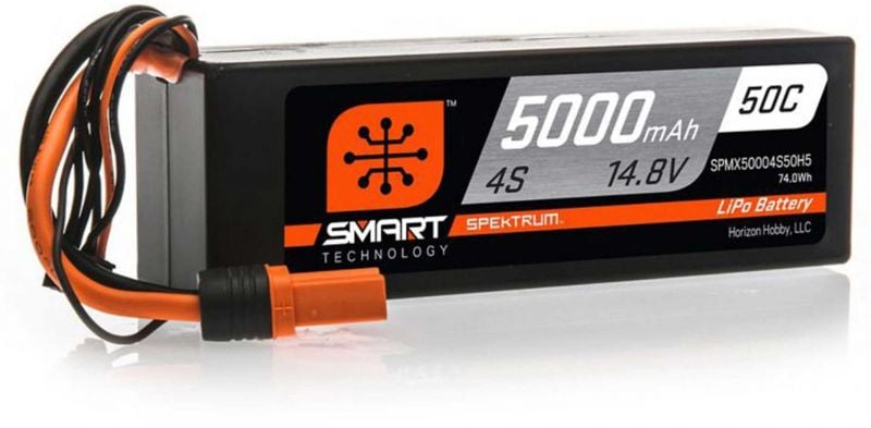 SPEKTRUM 5000mAh 4S 14.8V 50C Smart LiPo Hardcase; IC5