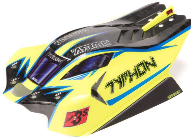 ARRMA 1/8 Clipless Painted Decaled Body Jaune/Bleu : TYPHON 4X4