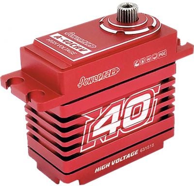 POWER HD A-40CHV Boîte de vitesse 40kg HV Acier/Aluminium Coreless Motor Metallgehäuse doppelt kugelgelagert Digital Servo programmierbar