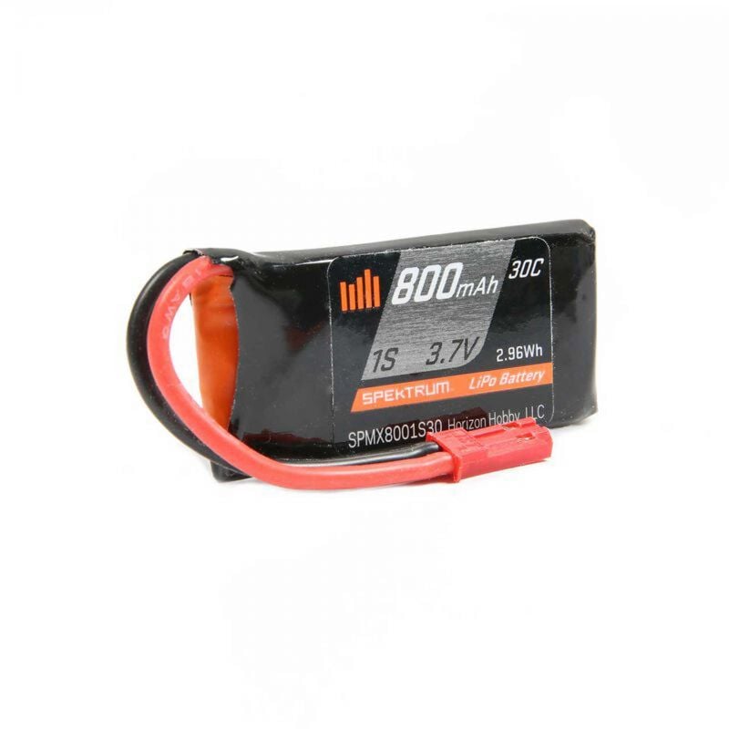 SPEKTRUM 800mAh 1S 3.7V 30C LiPo Battery; JST