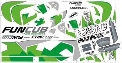 MULTIPLEX DECAL SHEET FUNCUB NG GREEN A AND B