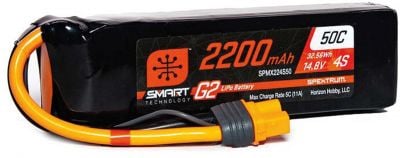 SPEKTRUM 2200mAh 4S 14.8V Smart G2 LiPo 50C; IC3